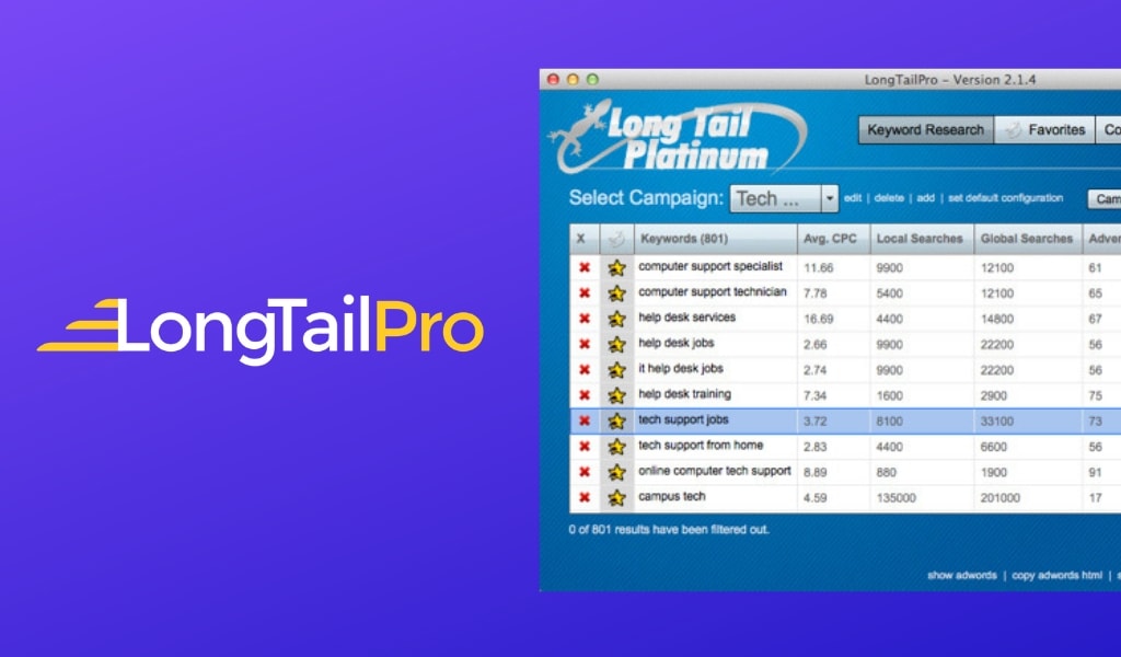 LongTailPro most popular keyword research tools.