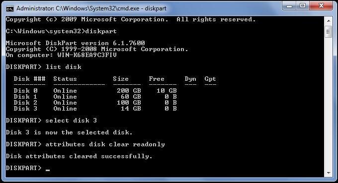 Disk Is Write Protected Error SD Card in Windows