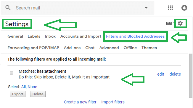 Restore Deleted email by using the Edit/Delete/Update Filter Option.